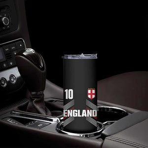 England Soccer Sports Graphic Number 10 Jersey Style Skinny Tumbler Proud St George Cross Football Fans Game Day Pride TS02 Print Your Wear