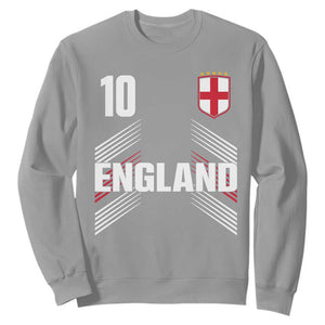 England Soccer Sports Graphic Number 10 Jersey Style Sweatshirt Proud St George Cross Football Fans Game Day Pride TS02 Sport Gray Print Your Wear