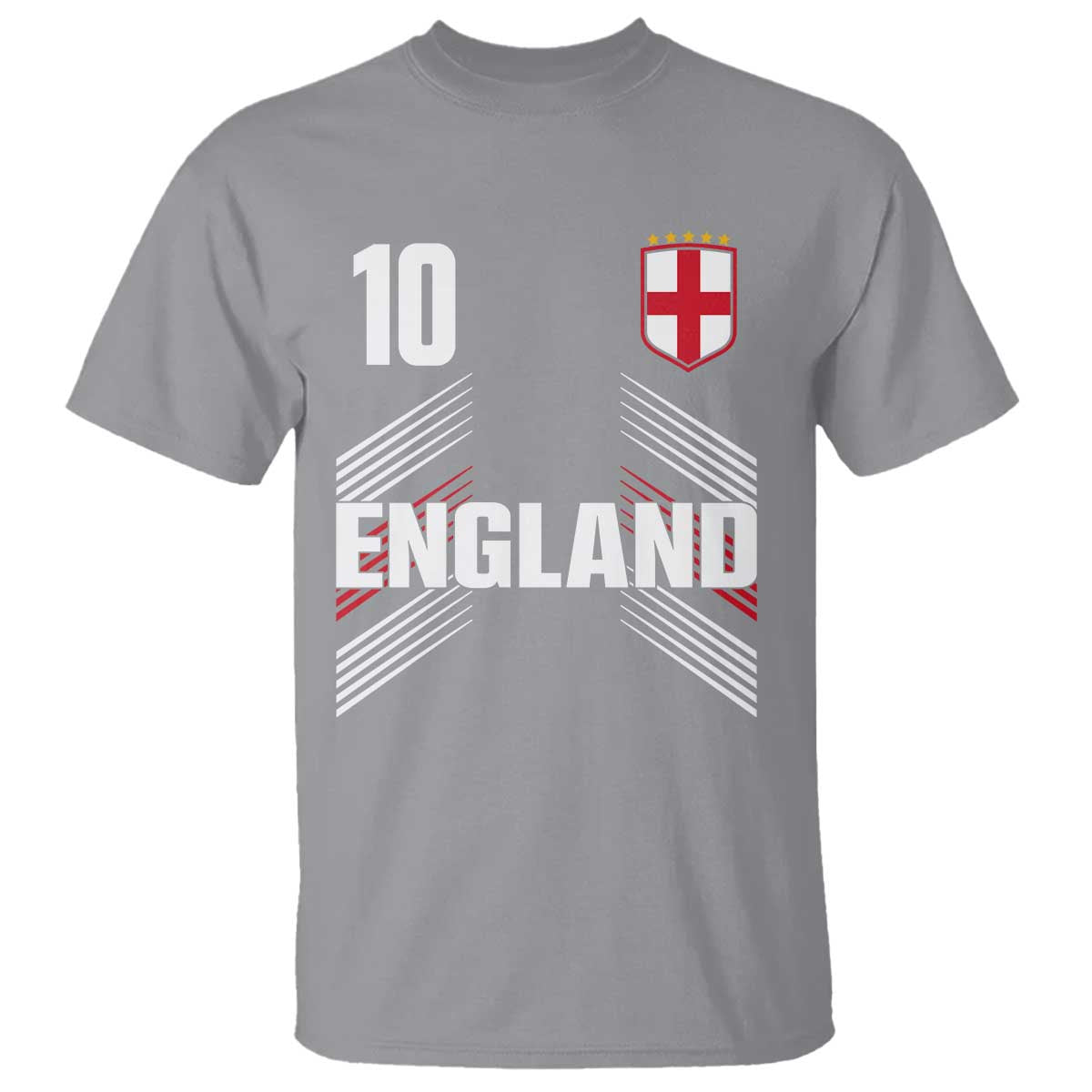 England Soccer Sports Graphic Number 10 Jersey Style T Shirt Proud St George Cross Football Fans Game Day Pride TS02 Sport Gray Print Your Wear
