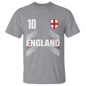 England Soccer Sports Graphic Number 10 Jersey Style T Shirt Proud St George Cross Football Fans Game Day Pride TS02 Sport Gray Print Your Wear