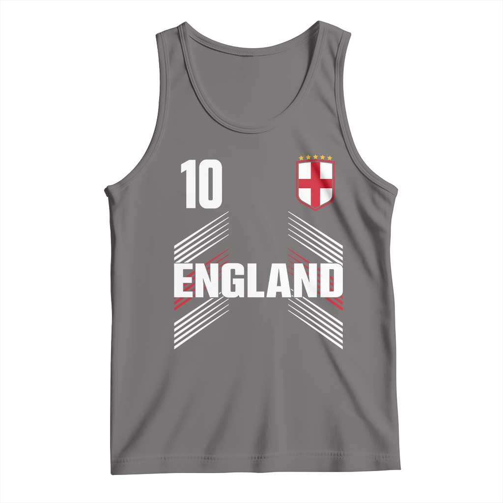 England Soccer Sports Graphic Number 10 Jersey Style Tank Top Proud St George Cross Football Fans Game Day Pride TS02 Deep Heather Print Your Wear
