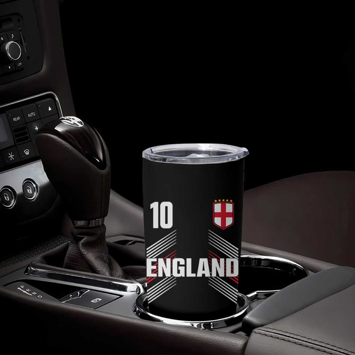 England Soccer Sports Graphic Number 10 Jersey Style Tumbler Cup Proud St George Cross Football Fans Game Day Pride TS02 Print Your Wear