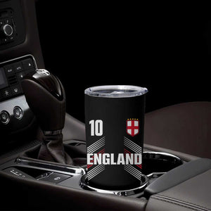 England Soccer Sports Graphic Number 10 Jersey Style Tumbler Cup Proud St George Cross Football Fans Game Day Pride TS02 Print Your Wear