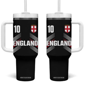 England Soccer Sports Graphic Number 10 Jersey Style Tumbler With Handle Proud St George Cross Football Fans Game Day Pride TS02 One Size: 40 oz Black Print Your Wear