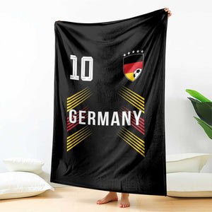 Germany Soccer Sports Graphic Number 10 Jersey Style Throw Blanket Proud German Football Fans Game Day Pride TS02 Print Your Wear
