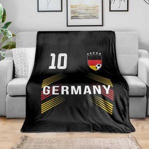 Germany Soccer Sports Graphic Number 10 Jersey Style Throw Blanket Proud German Football Fans Game Day Pride TS02 Print Your Wear