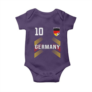 Germany Soccer Sports Graphic Number 10 Jersey Style Baby Onesie Proud German Football Fans Game Day Pride TS02 Purple Print Your Wear