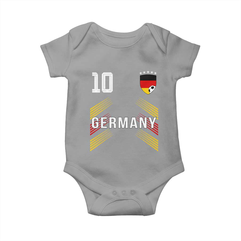 Germany Soccer Sports Graphic Number 10 Jersey Style Baby Onesie Proud German Football Fans Game Day Pride TS02 Sport Gray Print Your Wear