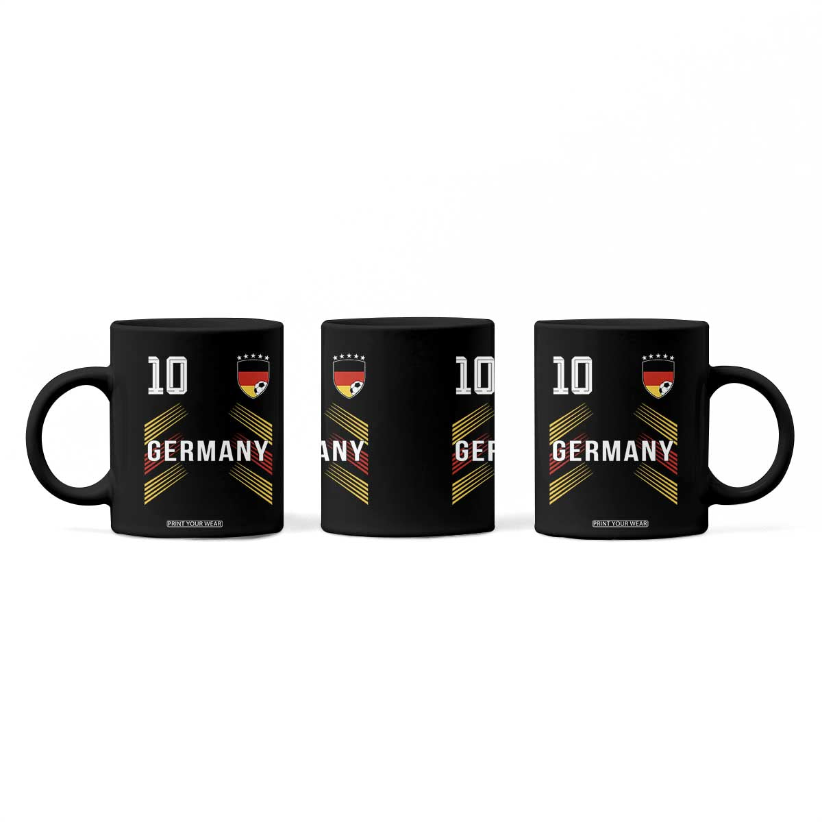 Germany Soccer Sports Graphic Number 10 Jersey Style Coffee Mug Proud German Football Fans Game Day Pride TS02 Print Your Wear