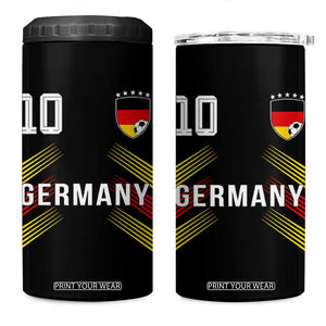 Germany Soccer Sports Graphic Number 10 Jersey Style 4 in 1 Can Cooler Tumbler Proud German Football Fans Game Day Pride TS02 One Size: 16 oz Black Print Your Wear