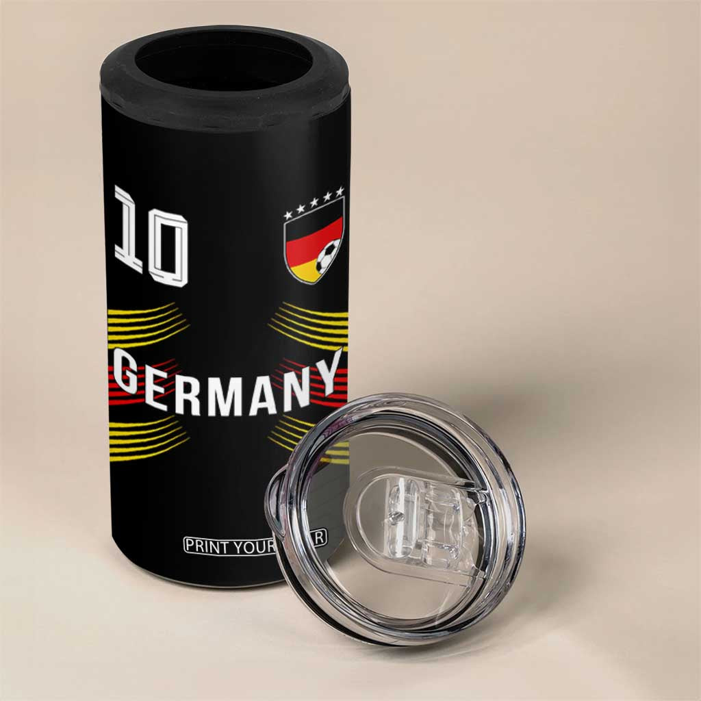 Germany Soccer Sports Graphic Number 10 Jersey Style 4 in 1 Can Cooler Tumbler Proud German Football Fans Game Day Pride TS02 Print Your Wear