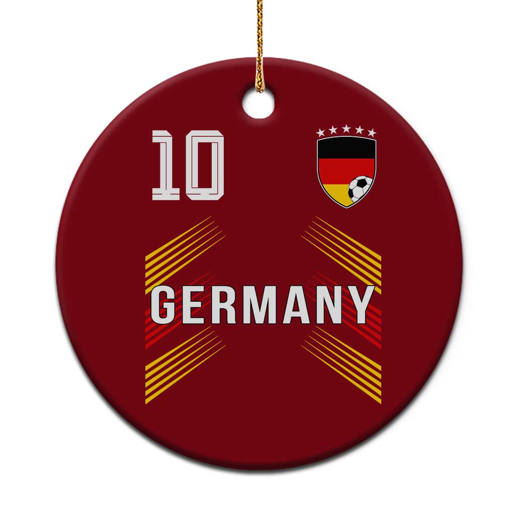 Germany Soccer Sports Graphic Number 10 Jersey Style Ceramic Ornament Proud German Football Fans Game Day Pride TS02 1pc Red Print Your Wear