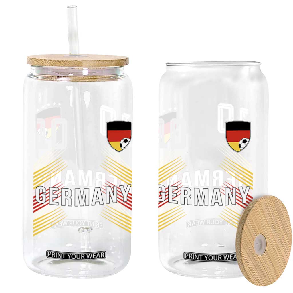Germany Soccer Sports Graphic Number 10 Jersey Style Glass Can Proud German Football Fans Game Day Pride TS02 Print Your Wear