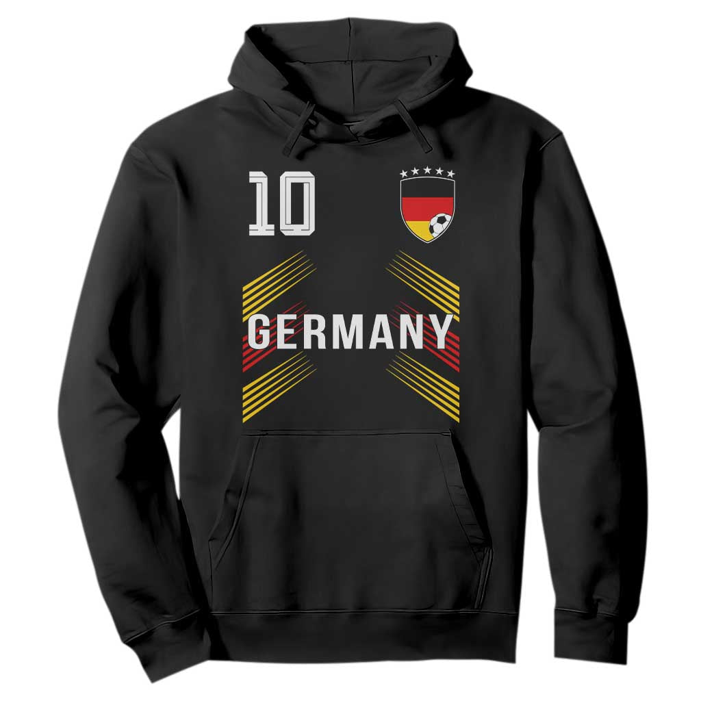 Germany Soccer Sports Graphic Number 10 Jersey Style Hoodie Proud German Football Fans Game Day Pride TS02 Black Print Your Wear