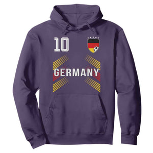 Germany Soccer Sports Graphic Number 10 Jersey Style Hoodie Proud German Football Fans Game Day Pride TS02 Purple Print Your Wear