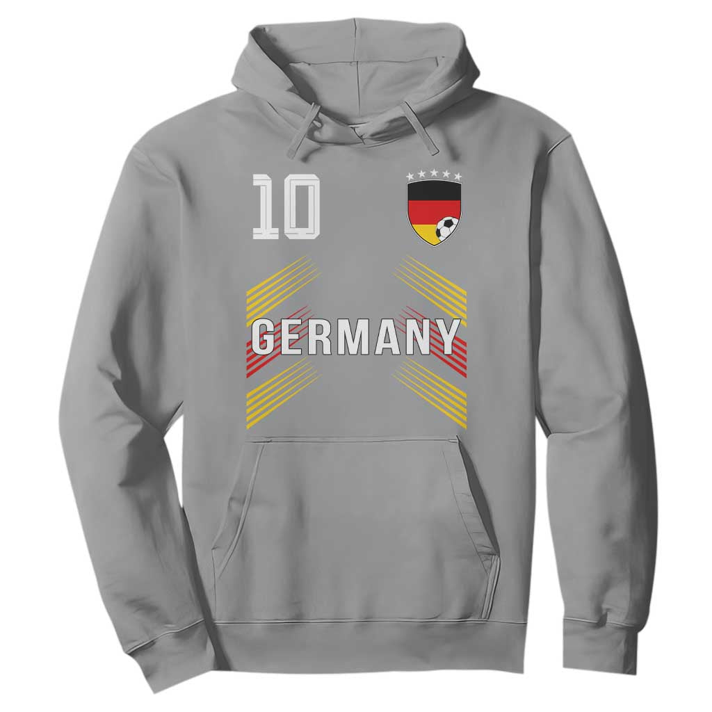 Germany Soccer Sports Graphic Number 10 Jersey Style Hoodie Proud German Football Fans Game Day Pride TS02 Sport Gray Print Your Wear