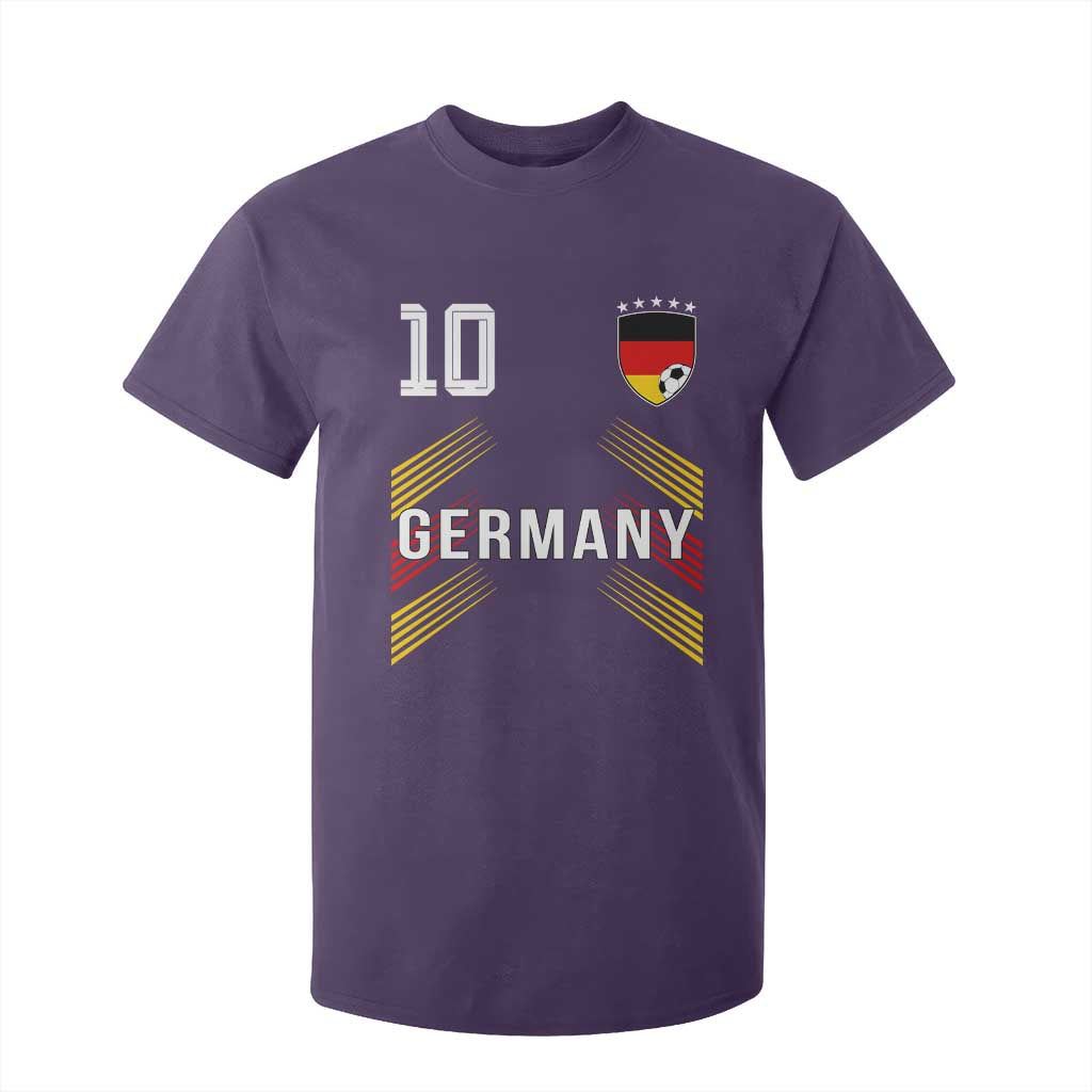 Germany Soccer Sports Graphic Number 10 Jersey Style T Shirt For Kid Proud German Football Fans Game Day Pride TS02 Purple Print Your Wear