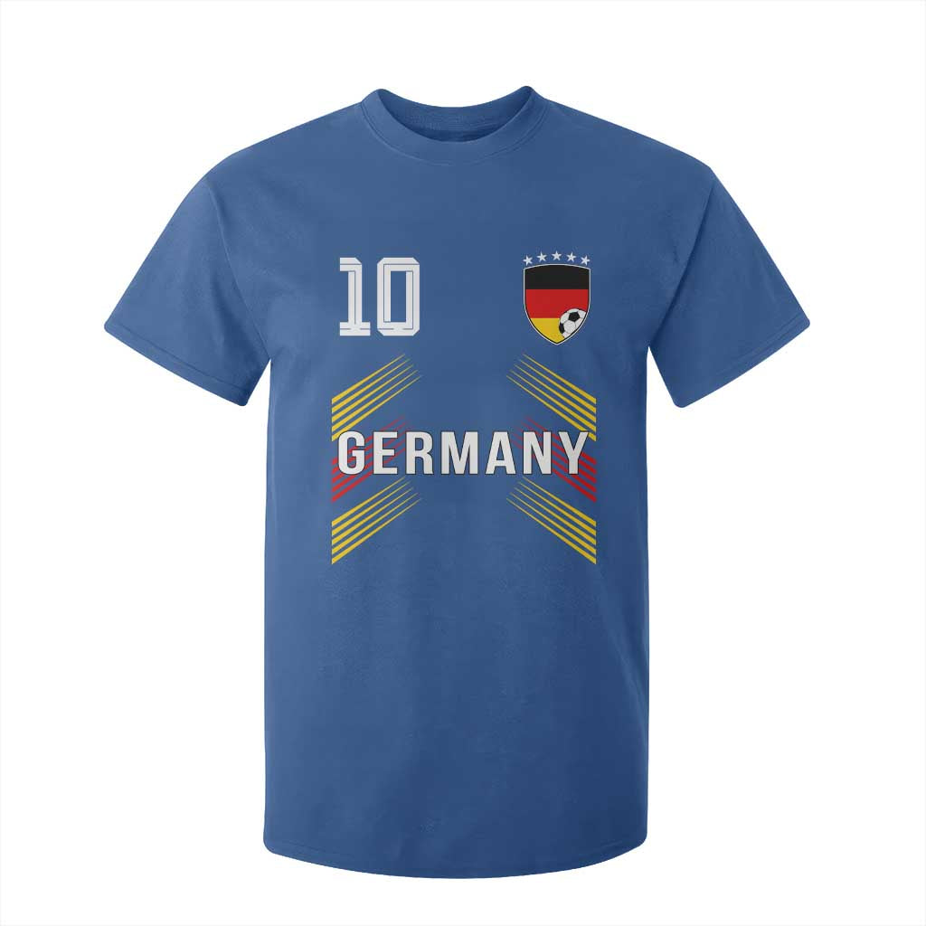Germany Soccer Sports Graphic Number 10 Jersey Style T Shirt For Kid Proud German Football Fans Game Day Pride TS02 Royal Blue Print Your Wear