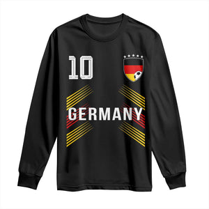 Germany Soccer Sports Graphic Number 10 Jersey Style Long Sleeve Shirt Proud German Football Fans Game Day Pride TS02 Black Print Your Wear