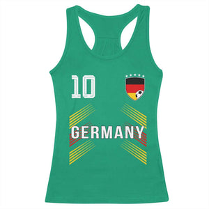 Germany Soccer Sports Graphic Number 10 Jersey Style Racerback Tank Top Proud German Football Fans Game Day Pride TS02 Irish Green Print Your Wear