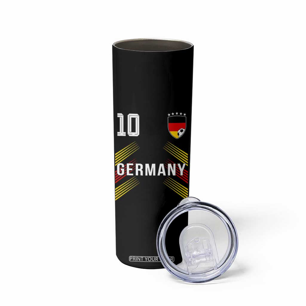 Germany Soccer Sports Graphic Number 10 Jersey Style Skinny Tumbler Proud German Football Fans Game Day Pride TS02 Print Your Wear
