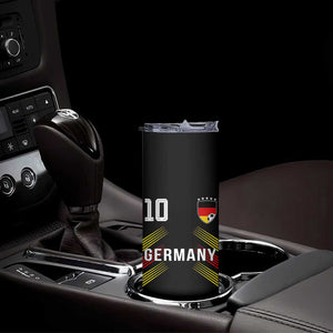 Germany Soccer Sports Graphic Number 10 Jersey Style Skinny Tumbler Proud German Football Fans Game Day Pride TS02 Print Your Wear