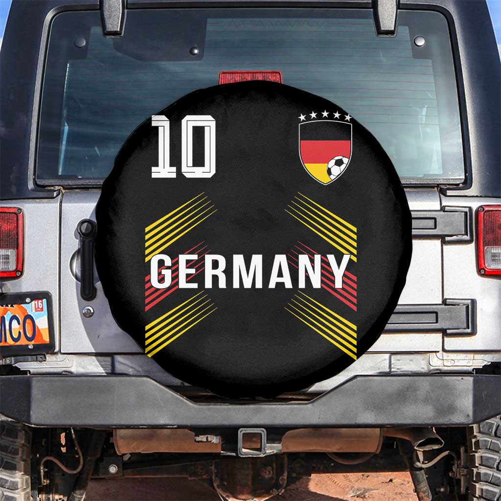 Germany Soccer Sports Graphic Number 10 Jersey Style Spare Tire Cover Proud German Football Fans Game Day Pride TS02 No hole Black Print Your Wear