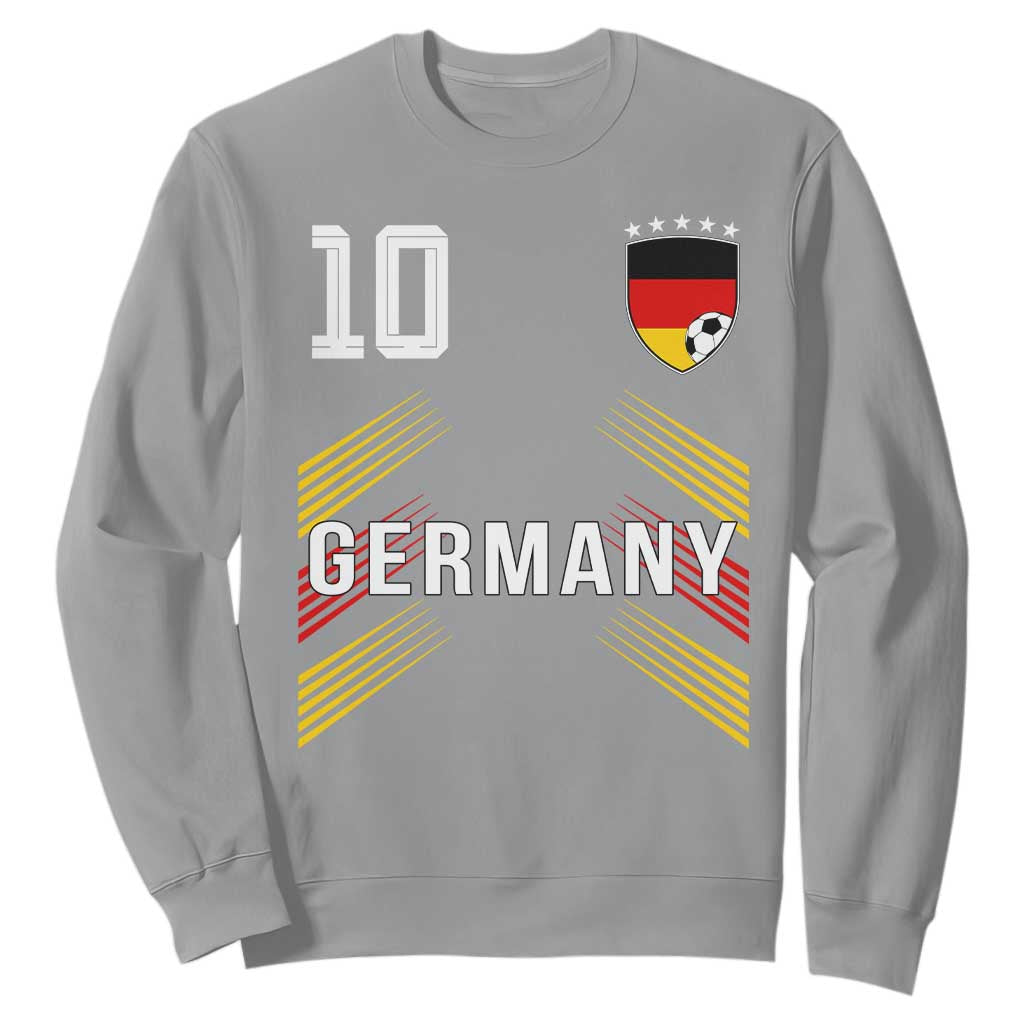 Germany Soccer Sports Graphic Number 10 Jersey Style Sweatshirt Proud German Football Fans Game Day Pride TS02 Sport Gray Print Your Wear