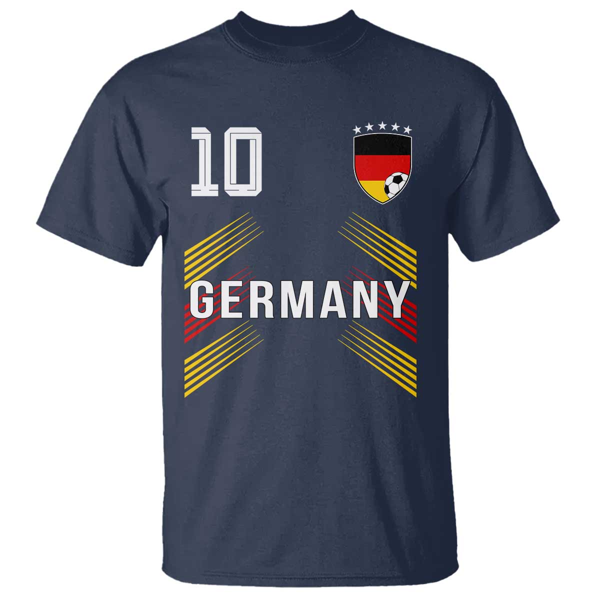 Germany Soccer Sports Graphic Number 10 Jersey Style T Shirt Proud German Football Fans Game Day Pride TS02 Navy Print Your Wear