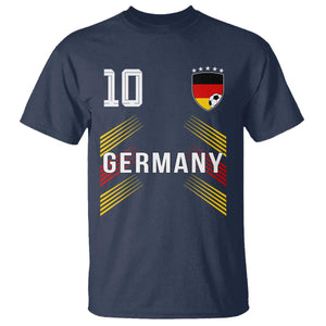 Germany Soccer Sports Graphic Number 10 Jersey Style T Shirt Proud German Football Fans Game Day Pride TS02 Navy Print Your Wear