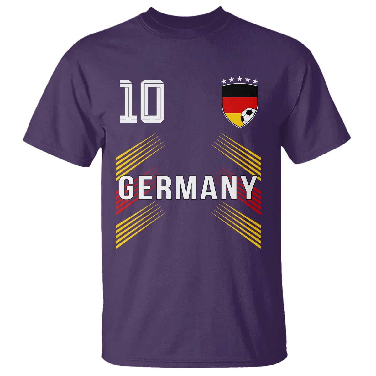 Germany Soccer Sports Graphic Number 10 Jersey Style T Shirt Proud German Football Fans Game Day Pride TS02 Purple Print Your Wear