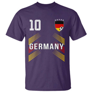 Germany Soccer Sports Graphic Number 10 Jersey Style T Shirt Proud German Football Fans Game Day Pride TS02 Purple Print Your Wear