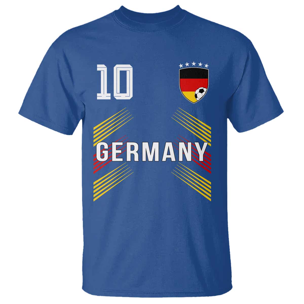 Germany Soccer Sports Graphic Number 10 Jersey Style T Shirt Proud German Football Fans Game Day Pride TS02 Royal Blue Print Your Wear