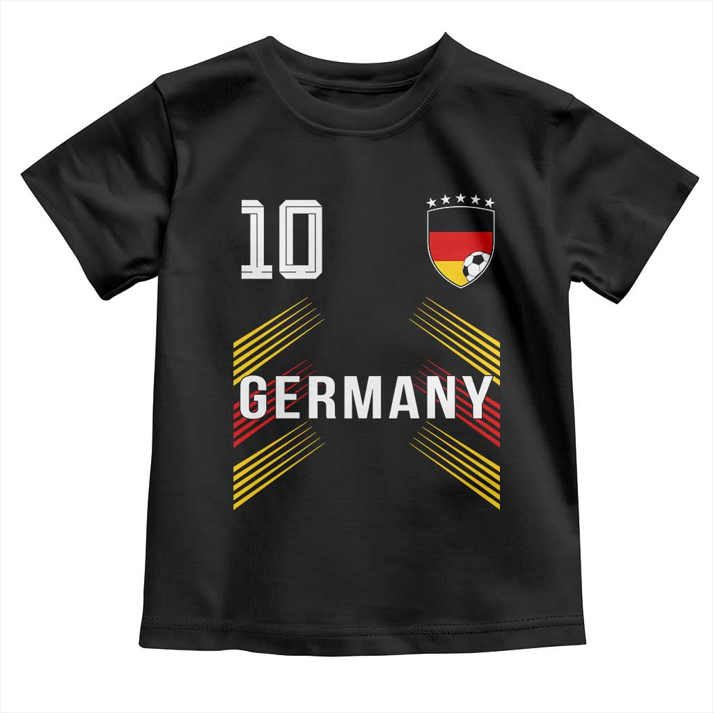 Germany Soccer Sports Graphic Number 10 Jersey Style Toddler T Shirt Proud German Football Fans Game Day Pride TS02 Black Print Your Wear