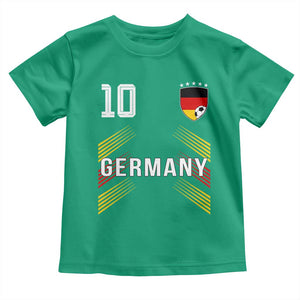 Germany Soccer Sports Graphic Number 10 Jersey Style Toddler T Shirt Proud German Football Fans Game Day Pride TS02 Irish Green Print Your Wear