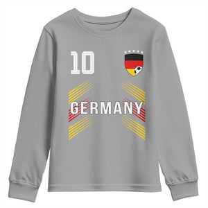 Germany Soccer Sports Graphic Number 10 Jersey Style Youth Sweatshirt Proud German Football Fans Game Day Pride TS02 Sport Gray Print Your Wear