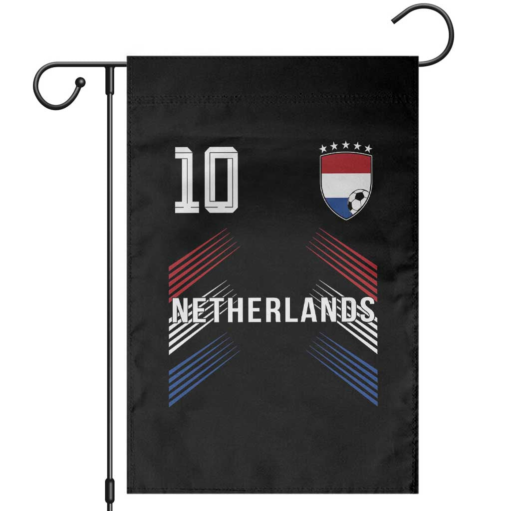 Netherlands Soccer Sports Graphic Number 10 Jersey Style Garden Flag Proud Nederlands Holland Football Fans Game Day Pride TS02 Black Print Your Wear
