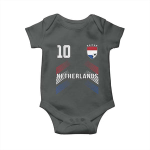 Netherlands Soccer Sports Graphic Number 10 Jersey Style Baby Onesie Proud Nederlands Holland Football Fans Game Day Pride TS02 Dark Heather Print Your Wear