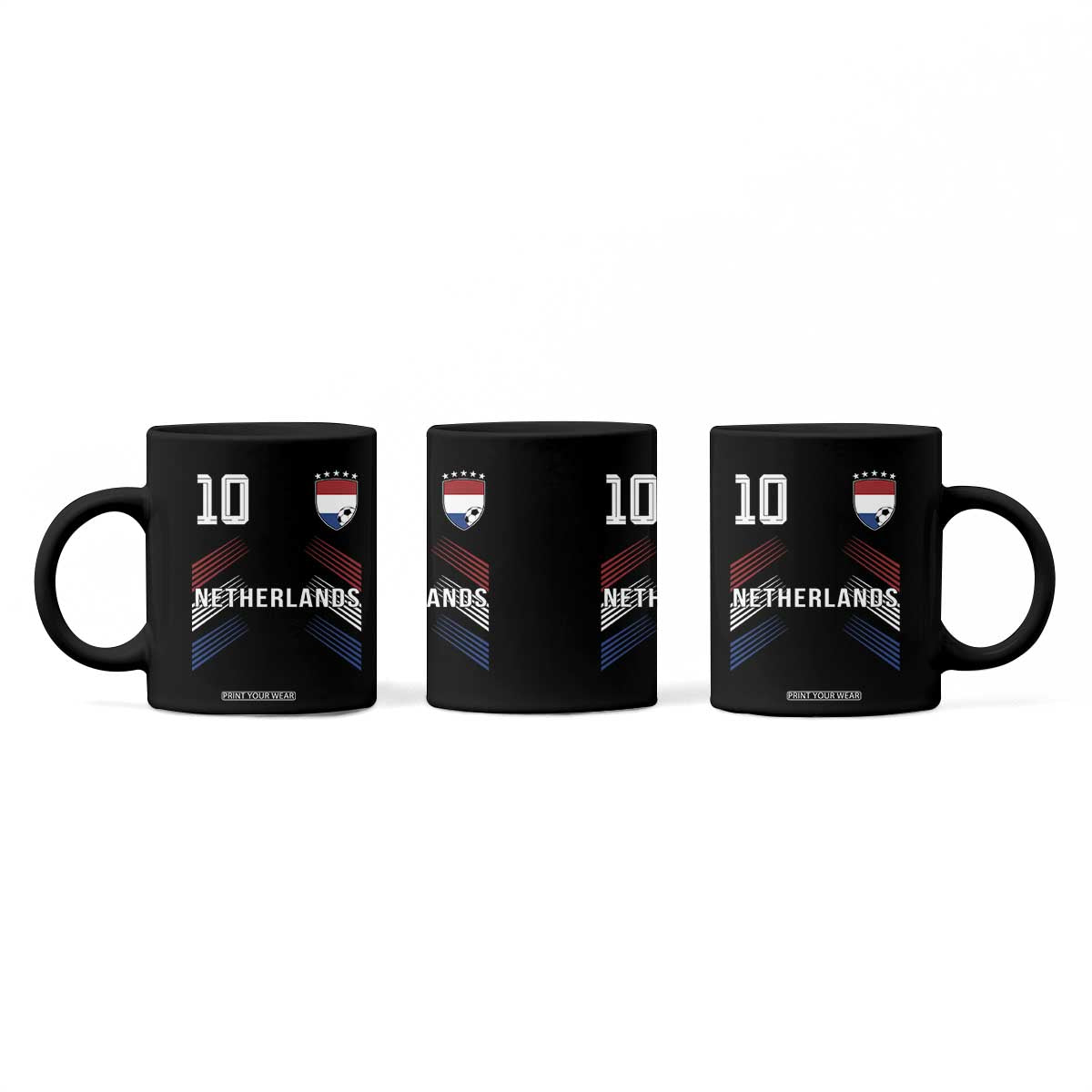 Netherlands Soccer Sports Graphic Number 10 Jersey Style Coffee Mug Proud Nederlands Holland Football Fans Game Day Pride TS02 Print Your Wear