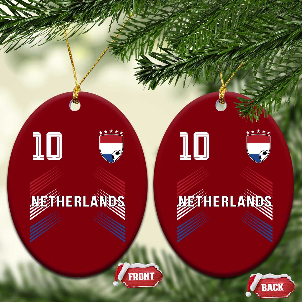 Netherlands Soccer Sports Graphic Number 10 Jersey Style Ceramic Ornament Proud Nederlands Holland Football Fans Game Day Pride TS02 Print Your Wear
