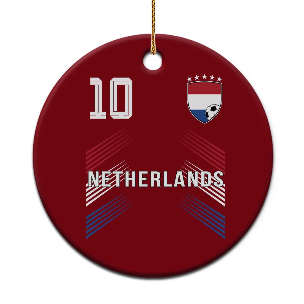 Netherlands Soccer Sports Graphic Number 10 Jersey Style Ceramic Ornament Proud Nederlands Holland Football Fans Game Day Pride TS02 1pc Red Print Your Wear