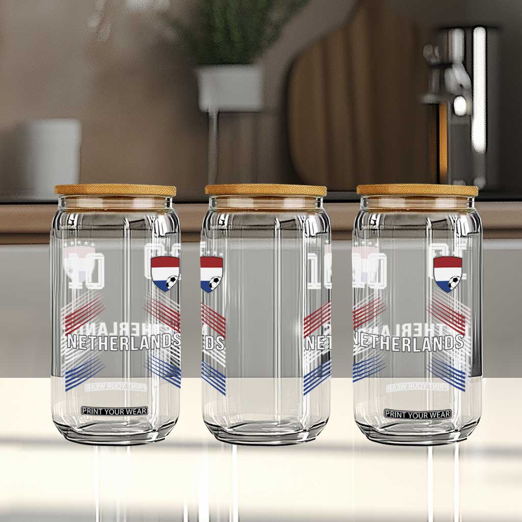 Netherlands Soccer Sports Graphic Number 10 Jersey Style Glass Can Proud Nederlands Holland Football Fans Game Day Pride TS02 Print Your Wear