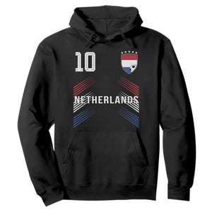 Netherlands Soccer Sports Graphic Number 10 Jersey Style Hoodie Proud Nederlands Holland Football Fans Game Day Pride TS02 Black Print Your Wear