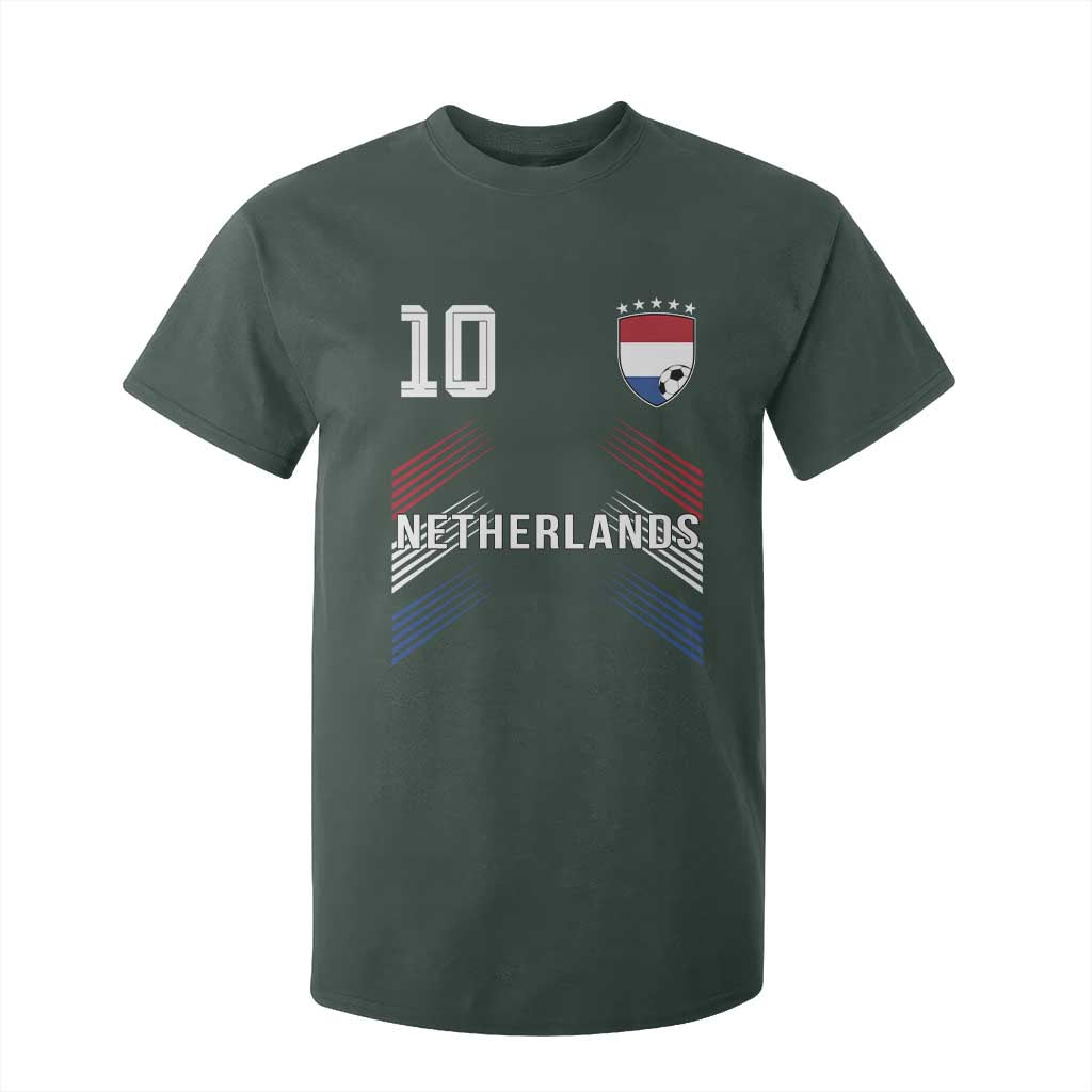 Netherlands Soccer Sports Graphic Number 10 Jersey Style T Shirt For Kid Proud Nederlands Holland Football Fans Game Day Pride TS02 Dark Forest Green Print Your Wear