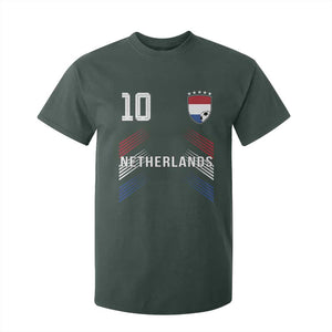 Netherlands Soccer Sports Graphic Number 10 Jersey Style T Shirt For Kid Proud Nederlands Holland Football Fans Game Day Pride TS02 Dark Forest Green Print Your Wear