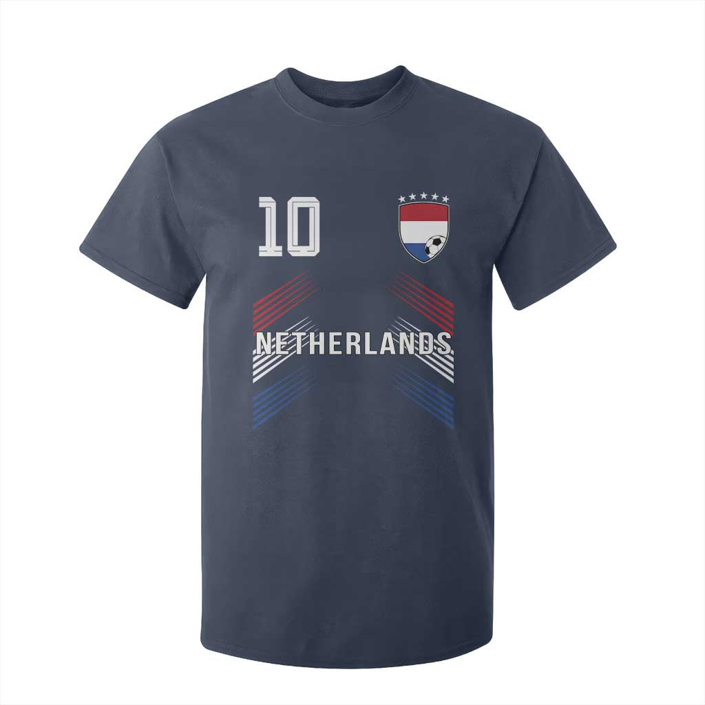 Netherlands Soccer Sports Graphic Number 10 Jersey Style T Shirt For Kid Proud Nederlands Holland Football Fans Game Day Pride TS02 Navy Print Your Wear
