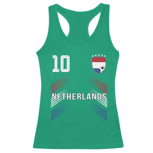 Netherlands Soccer Sports Graphic Number 10 Jersey Style Racerback Tank Top Proud Nederlands Holland Football Fans Game Day Pride TS02 Irish Green Print Your Wear