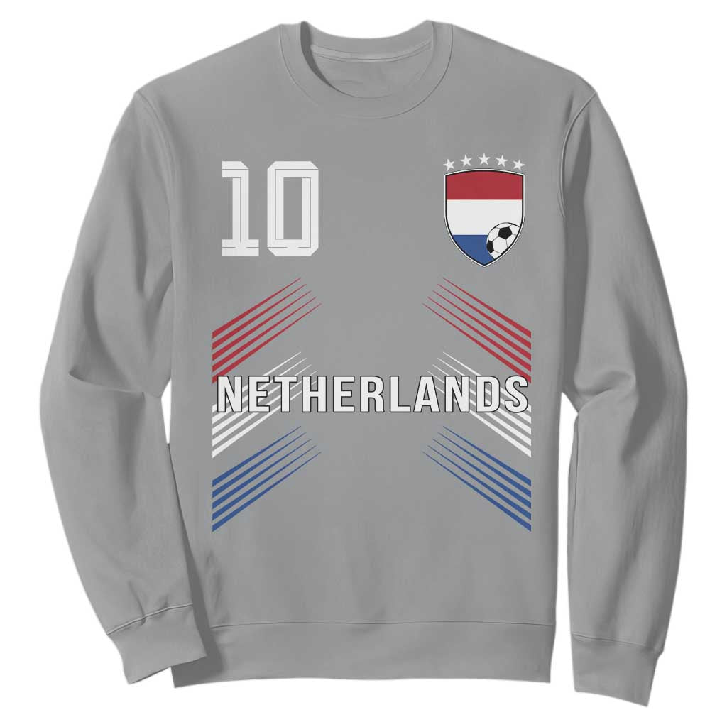 Netherlands Soccer Sports Graphic Number 10 Jersey Style Sweatshirt Proud Nederlands Holland Football Fans Game Day Pride TS02 Sport Gray Print Your Wear