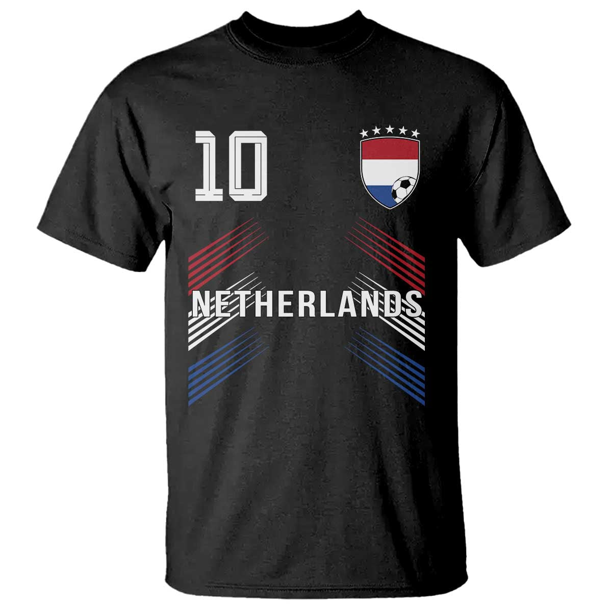 Netherlands Soccer Sports Graphic Number 10 Jersey Style T Shirt Proud Nederlands Holland Football Fans Game Day Pride TS02 Black Print Your Wear
