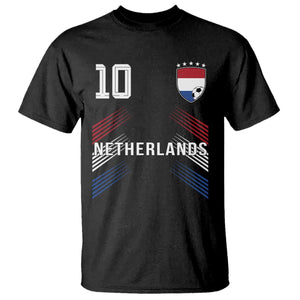 Netherlands Soccer Sports Graphic Number 10 Jersey Style T Shirt Proud Nederlands Holland Football Fans Game Day Pride TS02 Black Print Your Wear